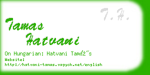 tamas hatvani business card
